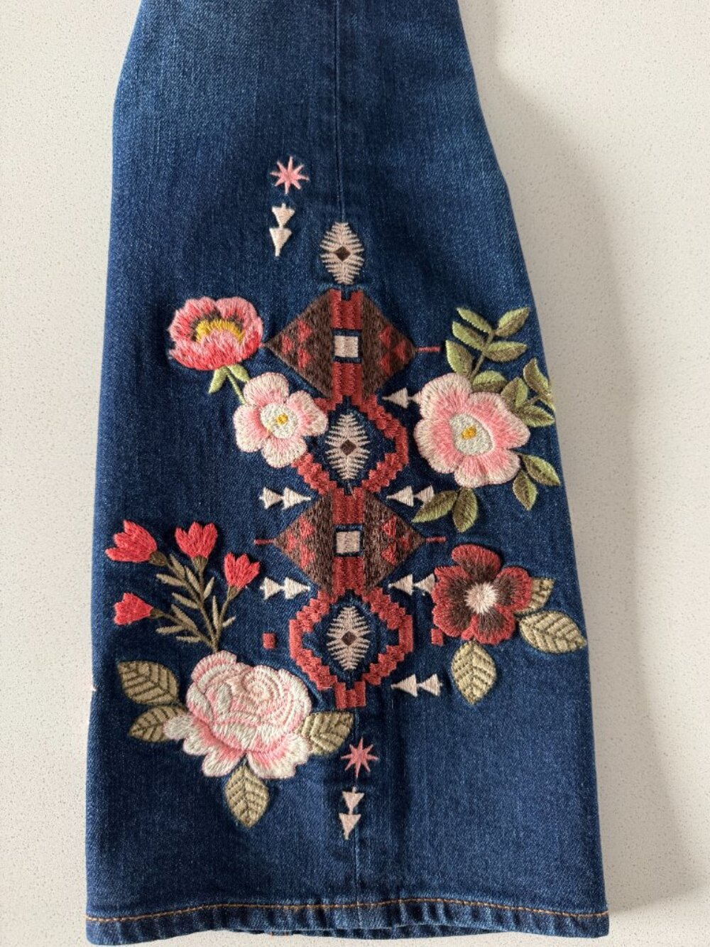 Johnny Was The Boot Jean Embroidered High Rise Jeans, Size 30 - Picture 3 of 14